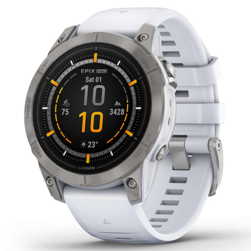 Garmin epix™ Pro (Gen 2) – Sapphire Edition | 47 mm Titanium with Whitestone Band