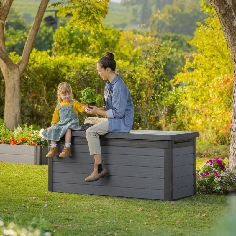 Keter Premier 570L Outdoor Plastic Storage Box – Grey (Cortina 150) - Image 3