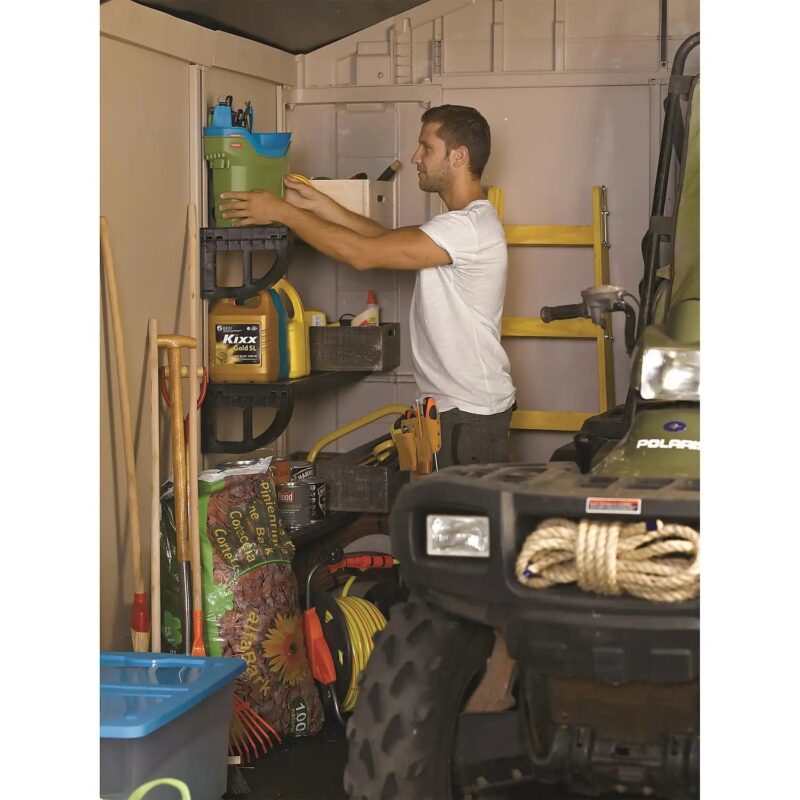 Keter Factor 8x11 ft Apex Plastic Shed with Floor – Beige - Image 4