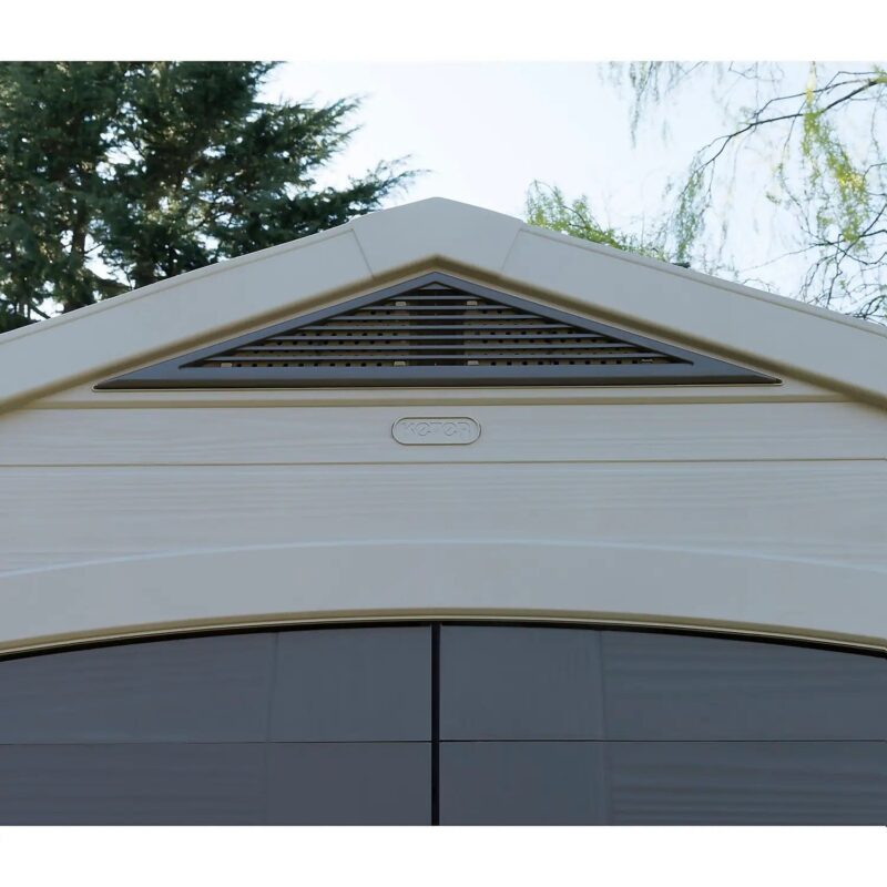 Keter Factor 8x11 ft Apex Plastic Shed with Floor – Beige - Image 5