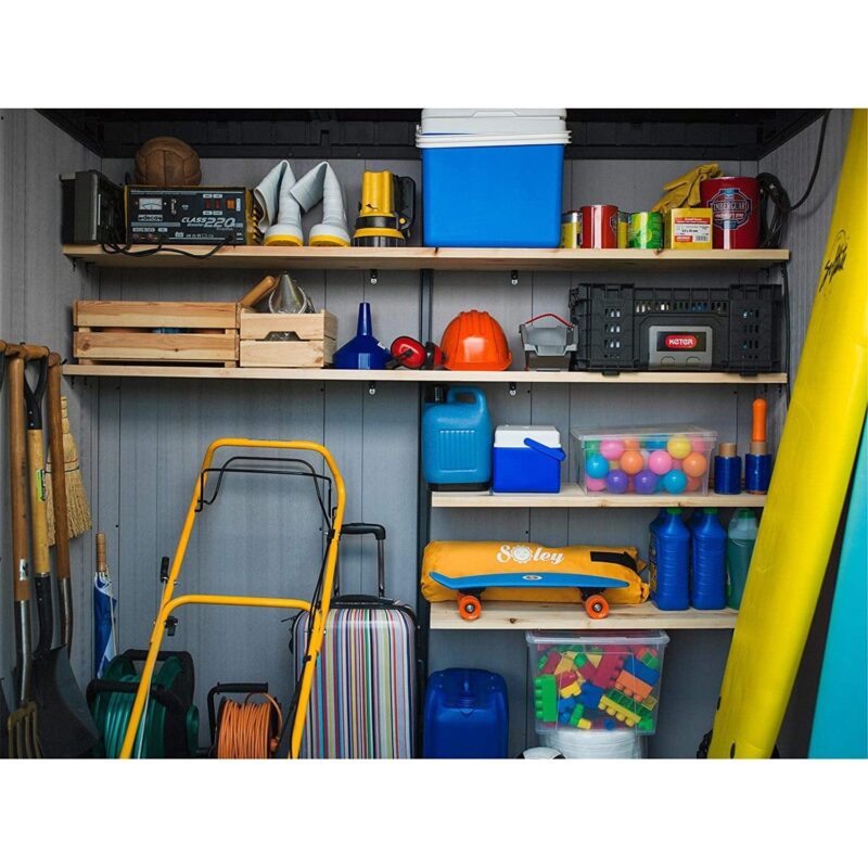 Keter Artisan 7x11 Pent Plastic Shed with Floor and Window – Grey - Image 4