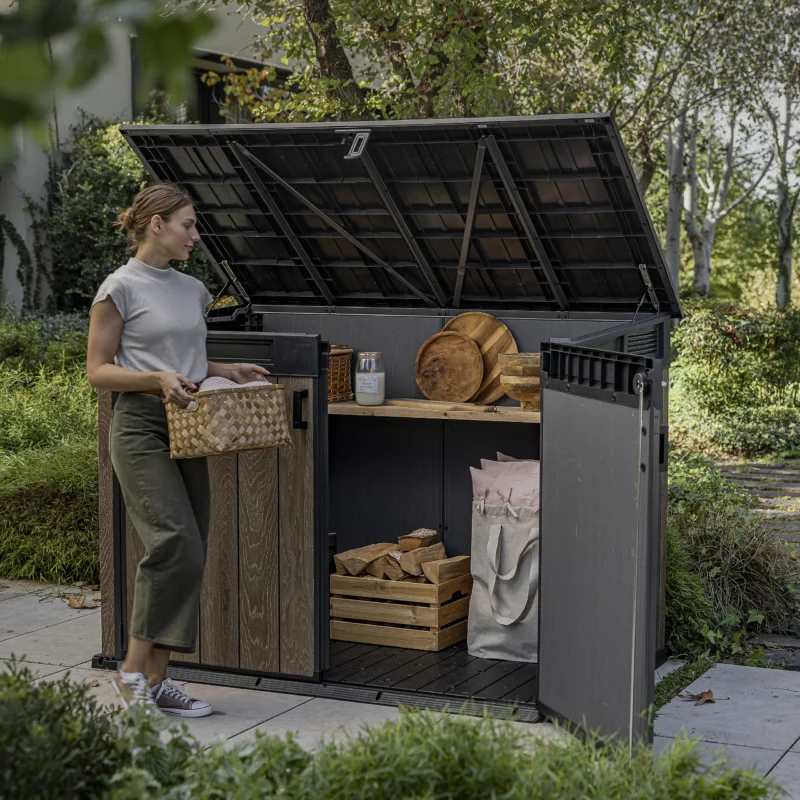 Keter Signature Decocoat 2020L Walnut Plastic Garden Storage Shed – 6×3 ft - Image 4