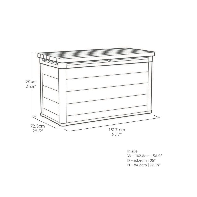Keter Signature Decocoat Walnut Garden Storage Box 757L - Image 7
