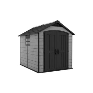 Keter Premier 7.5x9 ft Plastic Shed with Floor – Grey