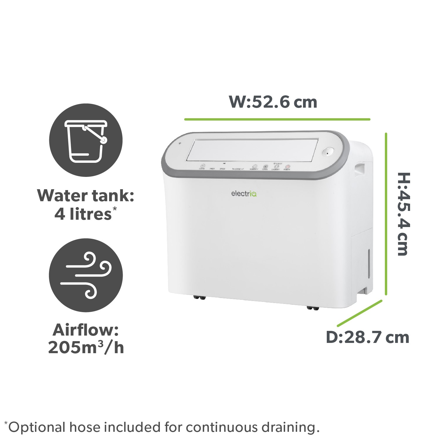 electriQ Platinum Low Temp 25L Low-Energy Smart Laundry Dehumidifier with Wet-Clothes Detection - Image 4