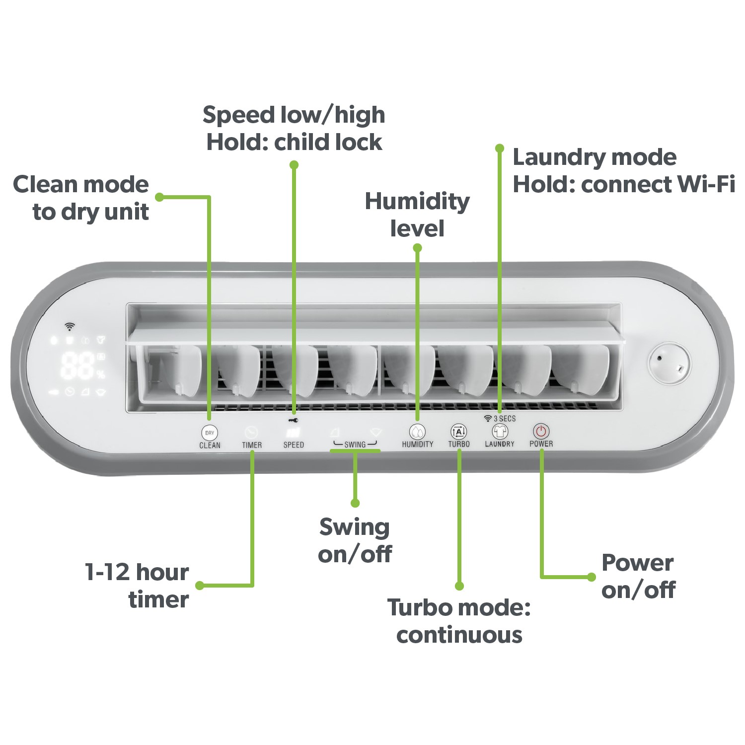 electriQ Platinum Low Temp 25L Low-Energy Smart Laundry Dehumidifier with Wet-Clothes Detection - Image 3