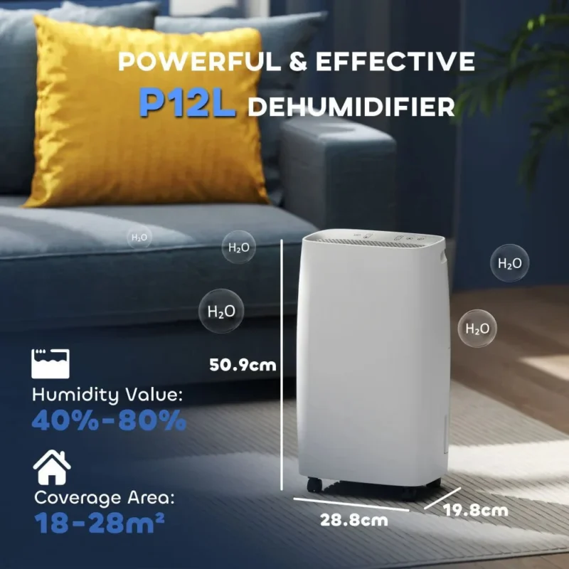 Dehumidifier – 12L/Day, 24H Timer | Control Home Damp - Image 5