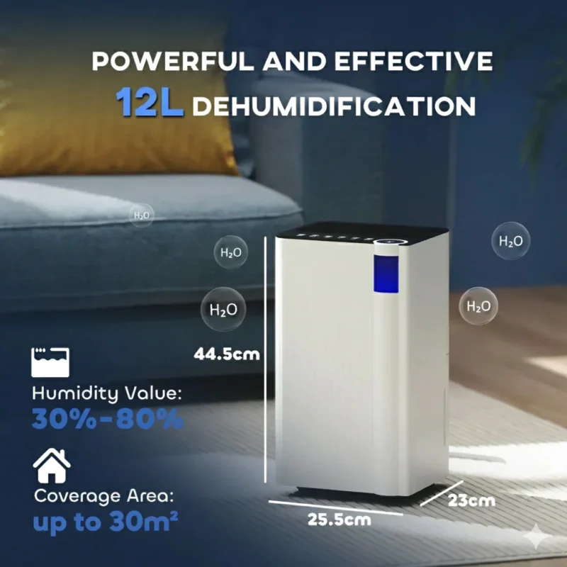 Dehumidifier – 12L, 2L Tank | Home Humidity Control - Image 10