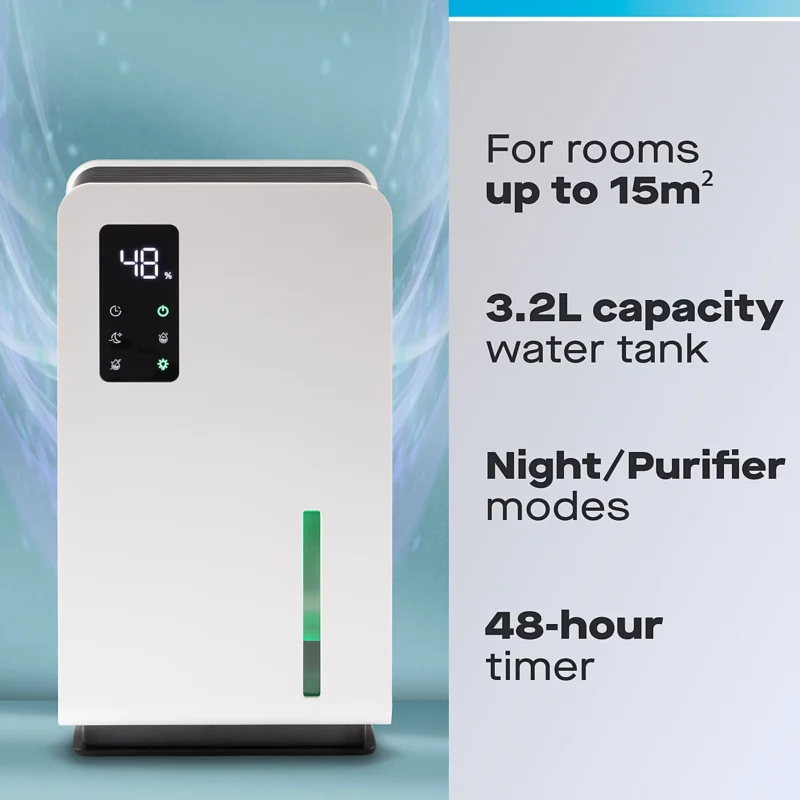 Daewoo 3.2L Dehumidifier with Air Purifier Quiet Low Energy Auto Shut-Off - Image 8