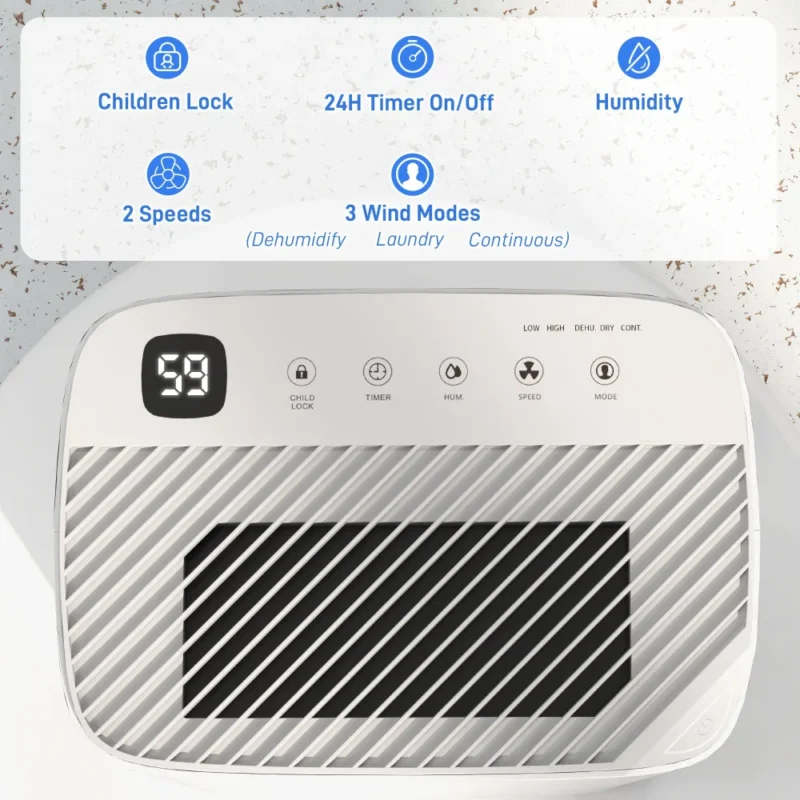 Dehumidifier – 20L/Day, 2.5L Tank | Cleans Air - Image 14
