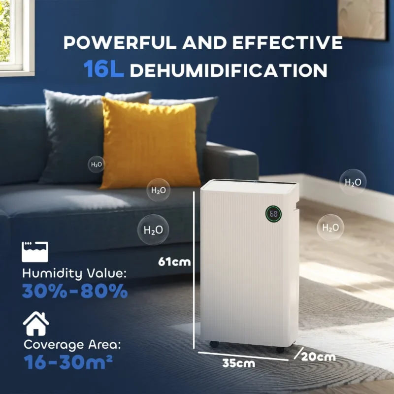 Dehumidifier – 16L/Day, 24H Timer | Freshens & Dries Air - Image 6