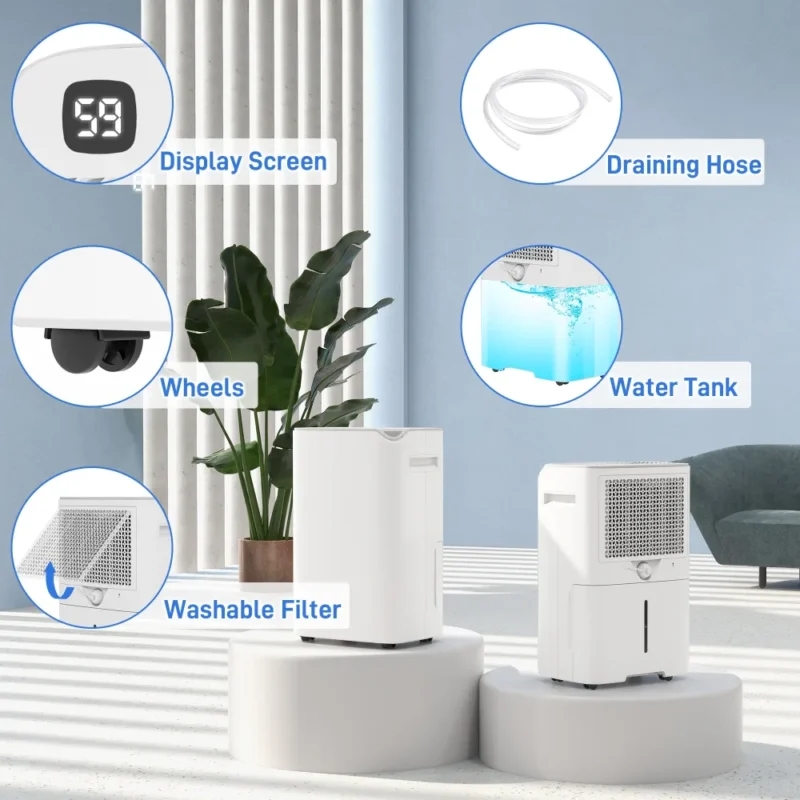 Dehumidifier – 20L/Day, 2.5L Tank | Cleans Air - Image 12