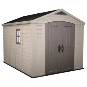 Keter Factor 8x11 ft Apex Plastic Shed with Floor – Beige