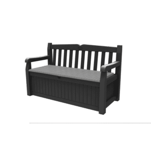 Keter Eden 265L Outdoor Storage Bench - Durable Dark Grey Patio Seating