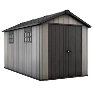 Keter Oakland 7.5×13 ft Heavy Duty Plastic Shed – Grey