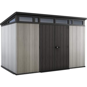 Keter Artisan 7x11 Pent Plastic Shed with Floor and Window – Grey