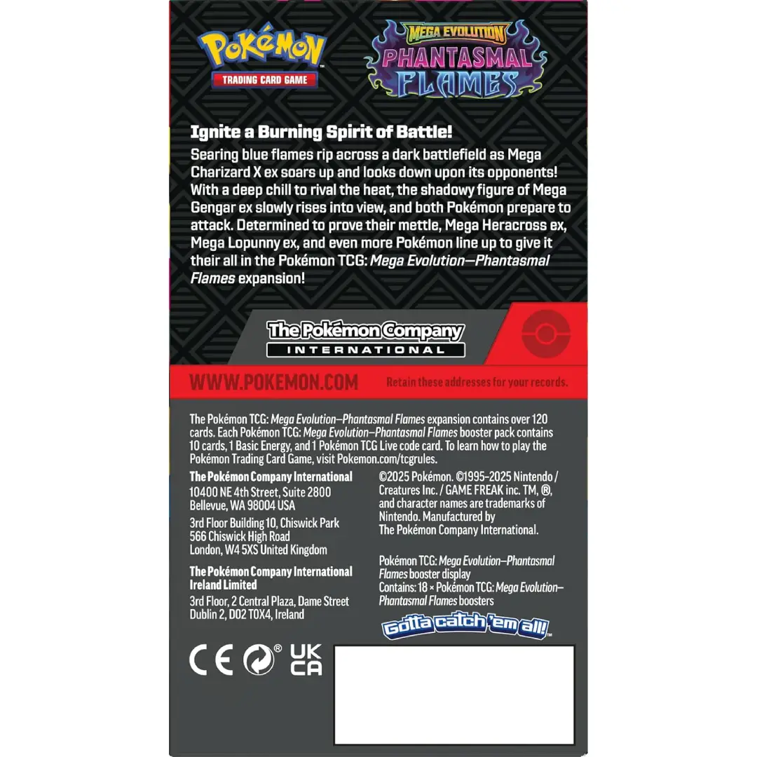 Pokemon TCG: Mega Evolution—Phantasmal Flames Booster Display (18 Booster Packs) - Image 2