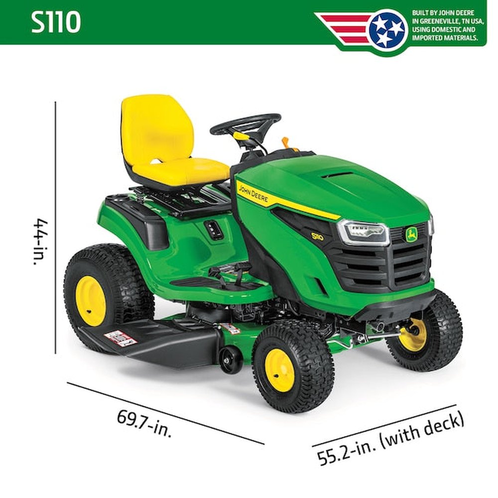 John Deere S110 42-in 19 -HP Single cylinder Gas Lawn tractor - Image 10