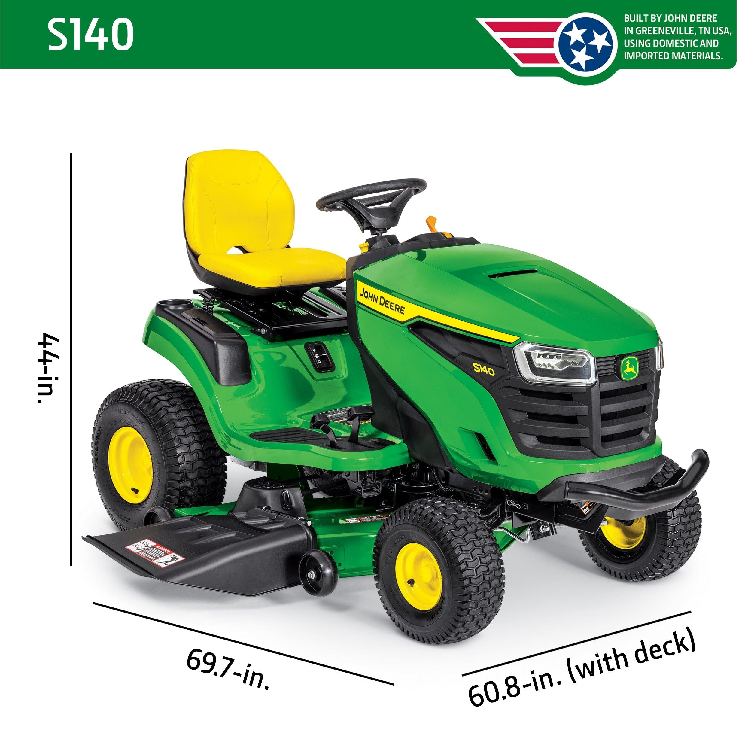 John Deere S140 48-in 22 -HP V-twin Gas Lawn tractor - Image 11