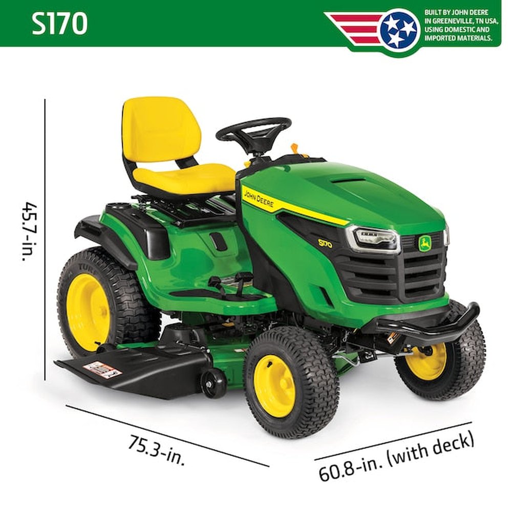 John Deere S170 48-in 24 -HP V-twin Gas Lawn tractor - Image 13