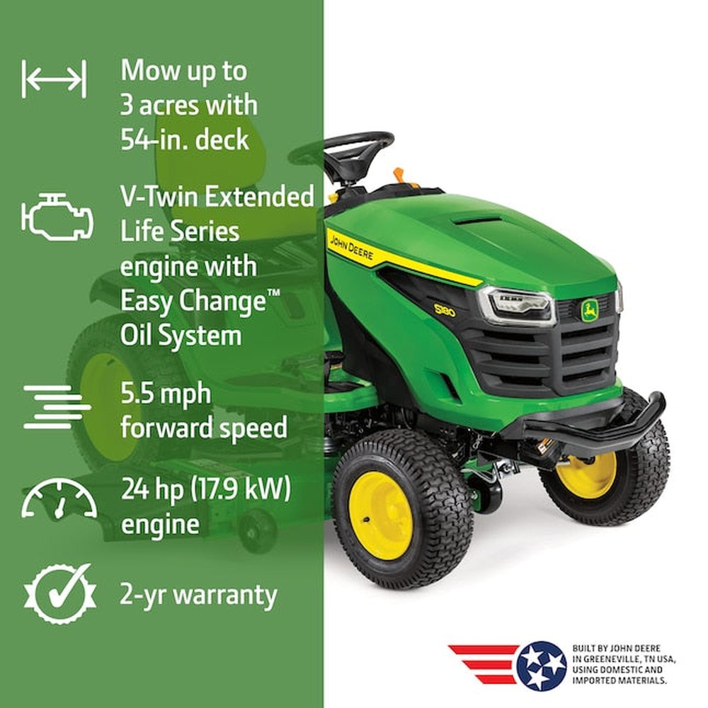 John Deere S180 54-in 24 -HP V-twin Gas Lawn tractor - Image 2