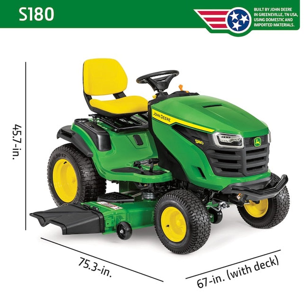 John Deere S180 54-in 24 -HP V-twin Gas Lawn tractor - Image 13