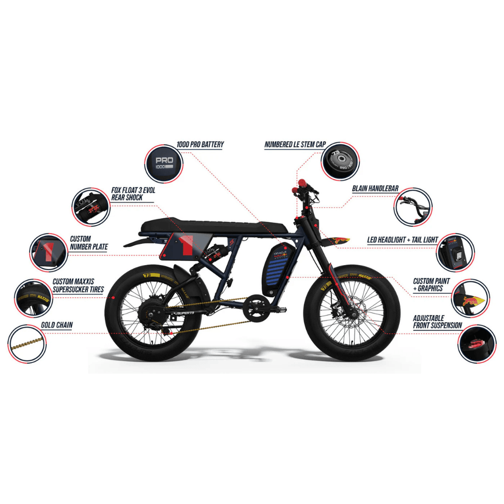 Super73 Oracle Red Bull Racing R Adventure Series Electric Bike - Image 3