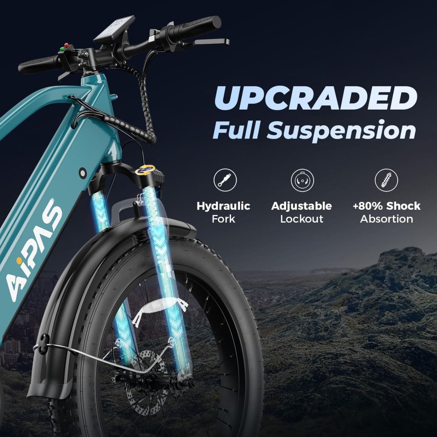 LEONX Aipas M2 Electric Mountain Bike – 1500W, 30MPH, 26″ Fat Tires - Image 4