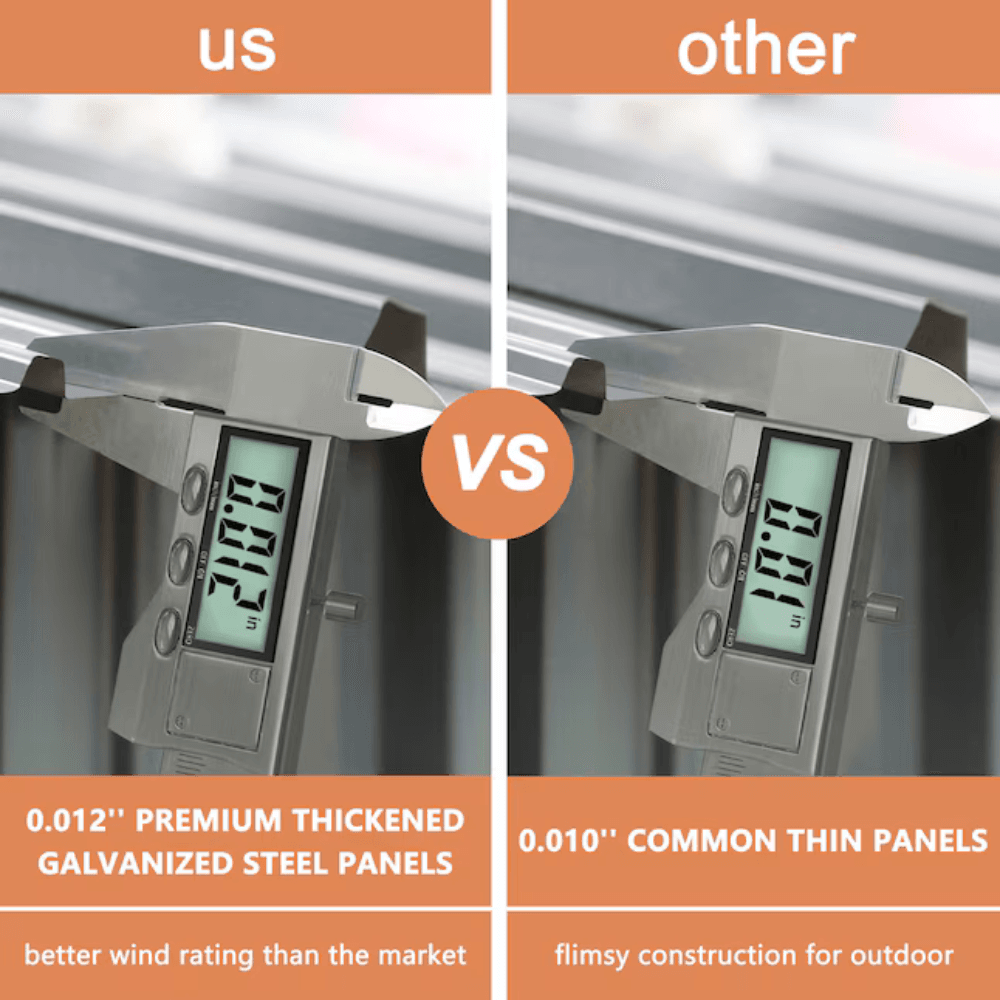 VEIKOUS 10 ft. W x 12 ft. D Outdoor Metal Storage Shed in Gray (120 sq. ft.) - Image 7