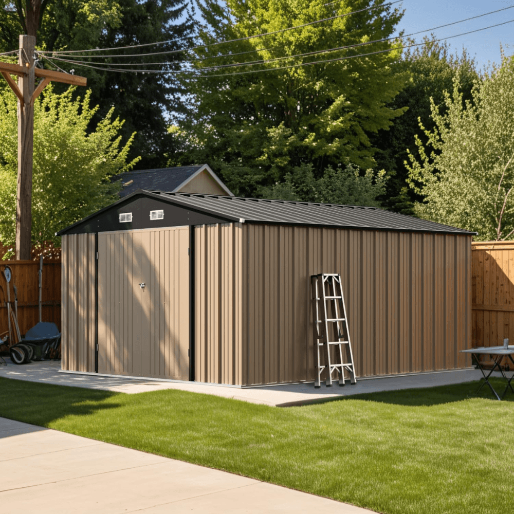 Patiowell 10 ft. W x 12 ft. D Size Upgrade Metal Storage Shed (119 sq. ft.) - Image 4