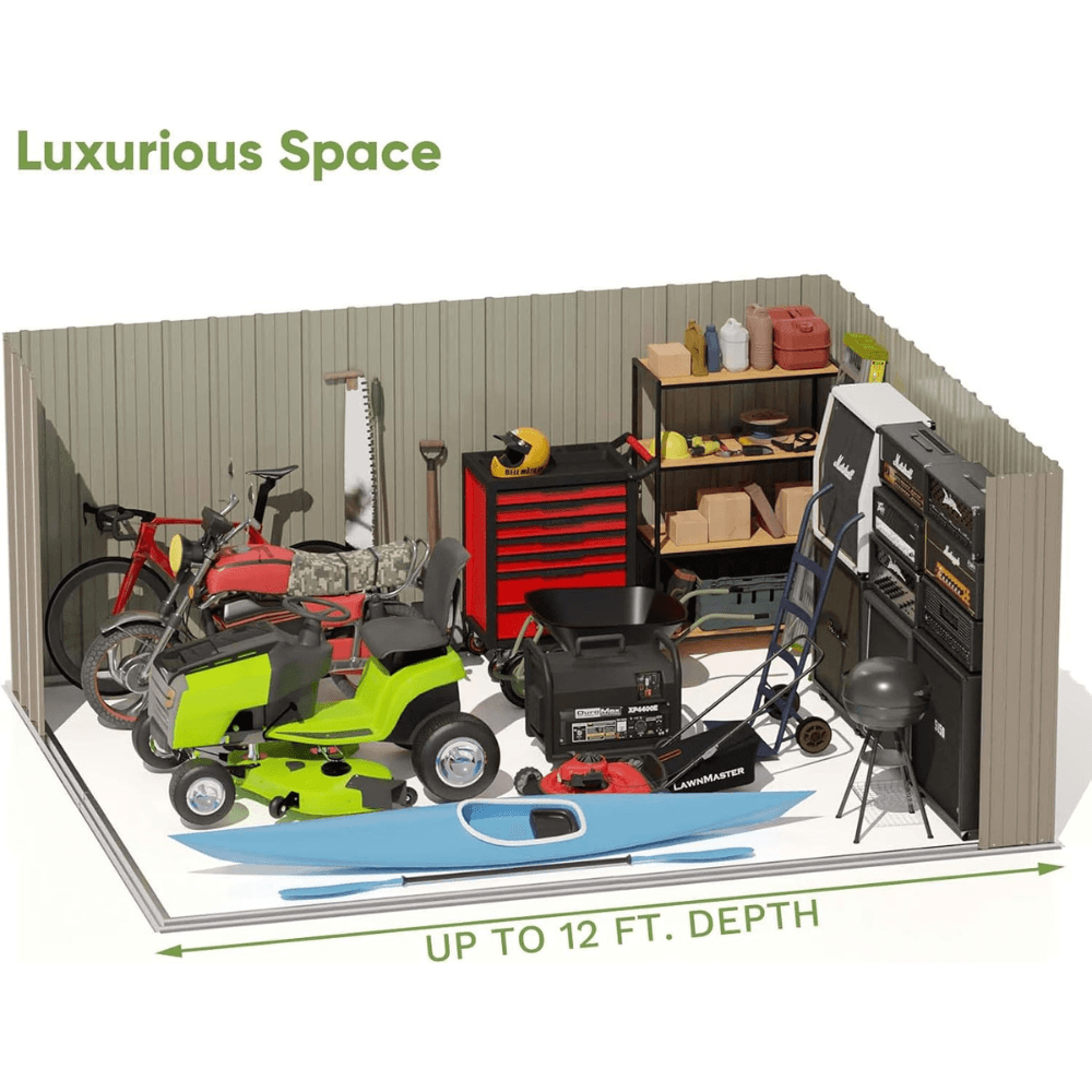 Patiowell 10 ft. W x 12 ft. D Size Upgrade Metal Storage Shed (119 sq. ft.) - Image 8