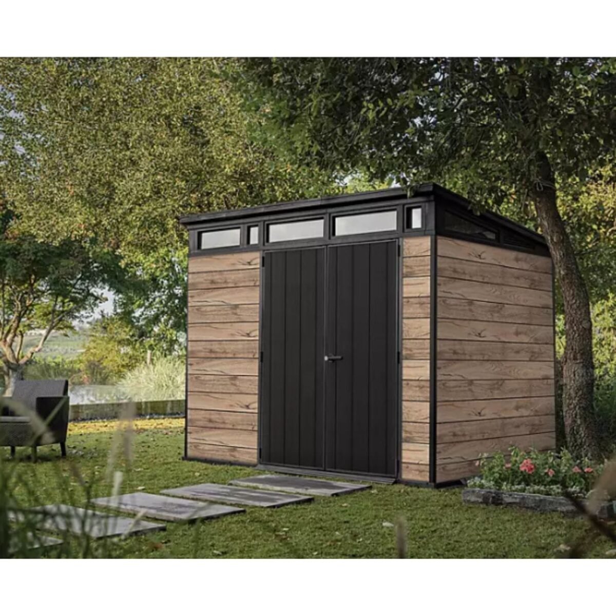 Keter Signature Pine/Graphite DecoCoat Shed 9×7 - Image 2