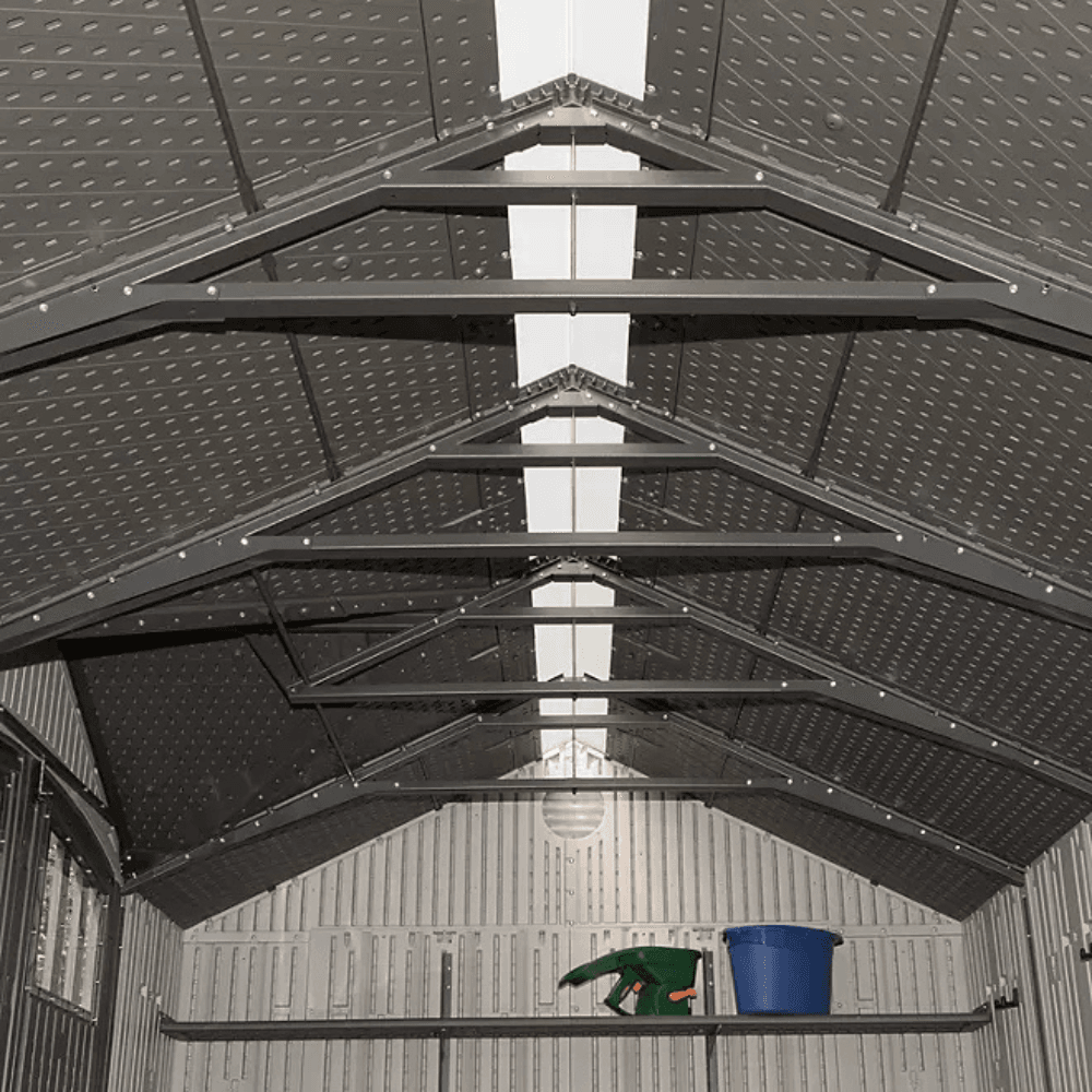 Lifetime 8′ x 17.5′ Outdoor Storage Shed Dual Entry, Tan - Image 3