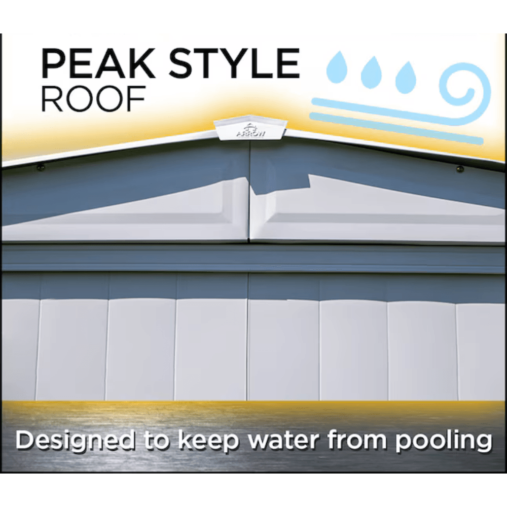 Newport 8 ft. W x 6 ft. D 2-Tone Eggshell and Coffee Galvanized Metal Shed with Sliding Lockable Doors (43 sq. ft.) - Image 4