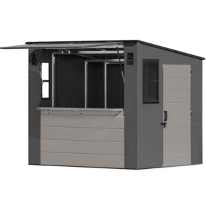 Suncast Cabana Entertainment Shed 8 ft. x 7 ft. Resin Storage Shed (Floor Included)