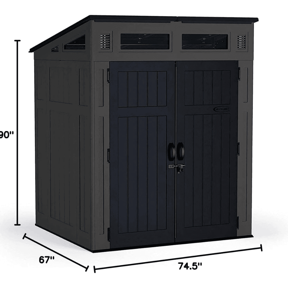 Suncast Modernist 6 ft. x 5 ft. Resin Vertical Pent Storage Shed with Floor Kit - Image 4