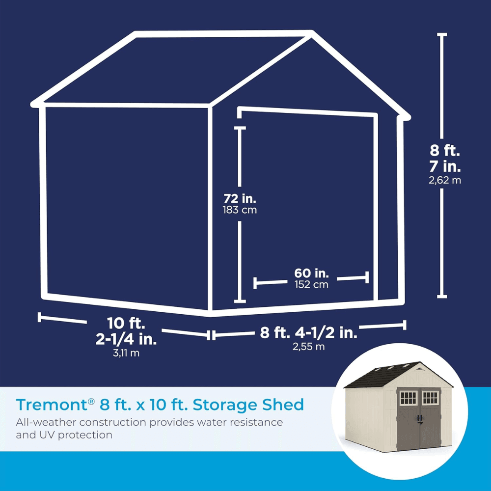 Suncast Tremont 547 cu. ft. Storage Shed BMS8100 - Image 9