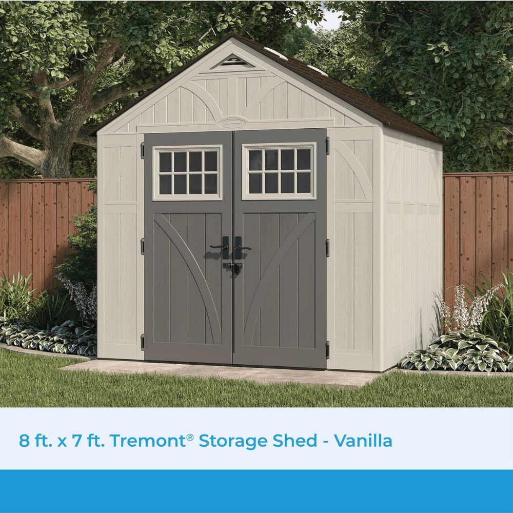 Suncast Tremont 8 ft. W x 7 ft. D Resin Storage Shed BMS8700 - Image 2