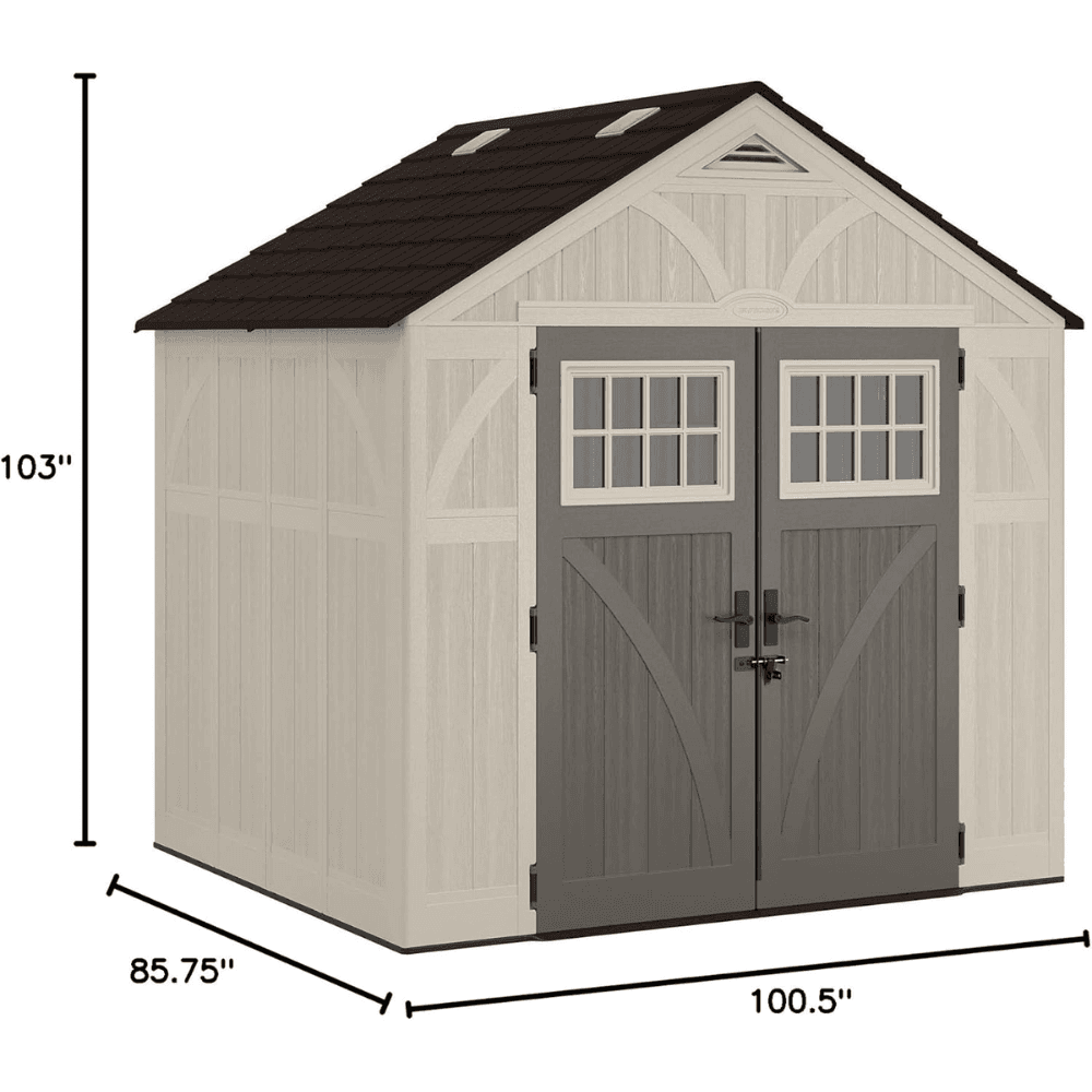 Suncast Tremont 8 ft. W x 7 ft. D Resin Storage Shed BMS8700 - Image 3