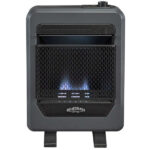 Bluegrass Living Natural Gas Vent Free Blue Flame Gas Space Heater With Base Feet – 10,000 BTU, T-Stat Control – Model# B10TNB-B