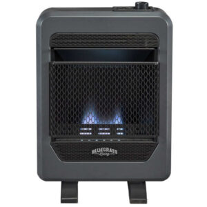 Bluegrass Living Natural Gas Vent Free Blue Flame Gas Space Heater With Base Feet – 10,000 BTU, T-Stat Control – Model# B10TNB-B
