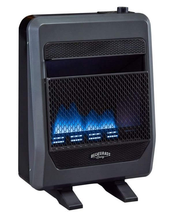 Bluegrass Living Propane Gas Vent Free Blue Flame Gas Space Heater With Blower and Base Feet – 20,000 BTU, T-Stat Control – Model# B20TPB-BB - Image 2