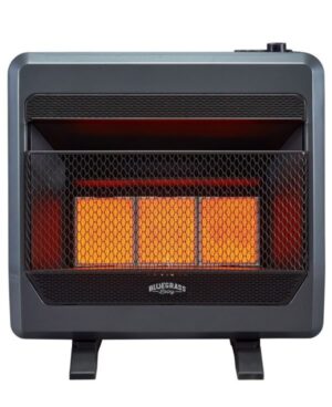 Bluegrass Living Propane Gas Vent Free Infrared Gas Space Heater With Blower and Base Feet – 28,000 BTU, T-Stat Control – Model# B28TPIR-BB
