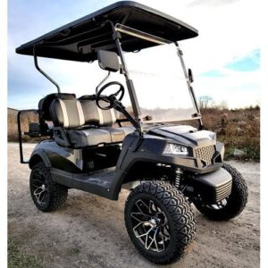 Terminator 48v Electric Golf Cart Four Seater – Massive Rims/Tires Flip Seat – Optionally Fully Loaded – Black Model