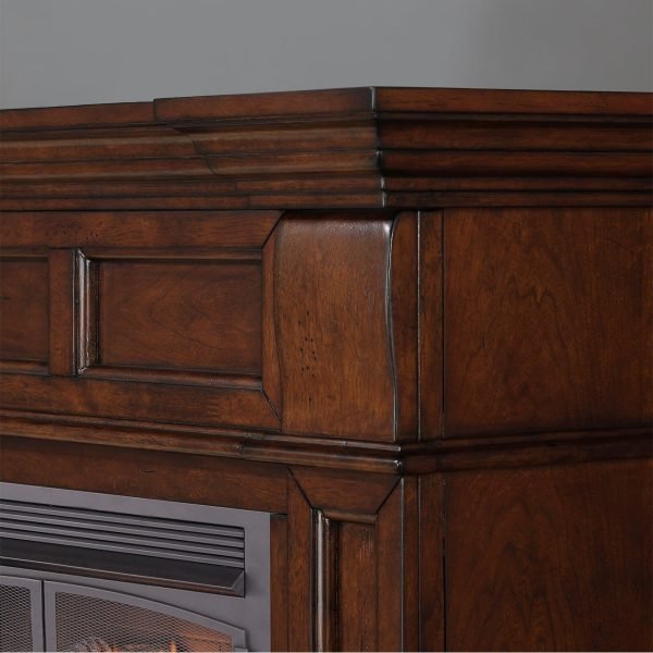 Duluth Forge Dual Fuel Ventless Gas Fireplace With Mantel – 32,000 BTU, T-Stat. Control, Auburn Cherry Finish – Model# DFS-400T-2AC - Image 4