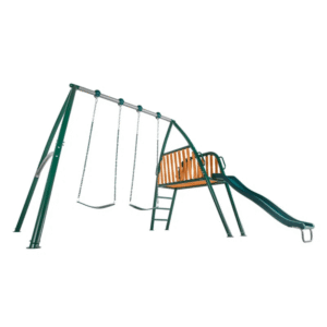Sportspower Alta Oaks 10′ Heavy Duty Swing Set with Lifetime Warranty on 6′ Double Wall Slide