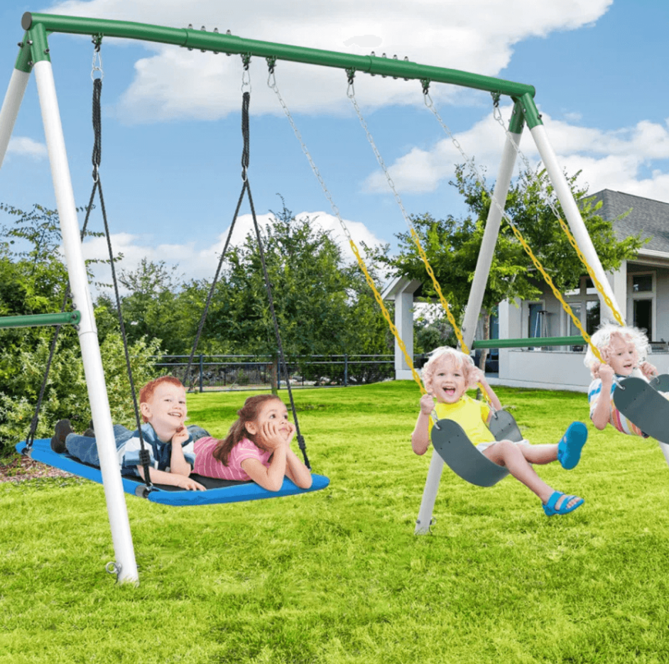 660lbs Heavy Duty Swing Set With 1 Platform Swing, 2 Belt Swings - Image 2