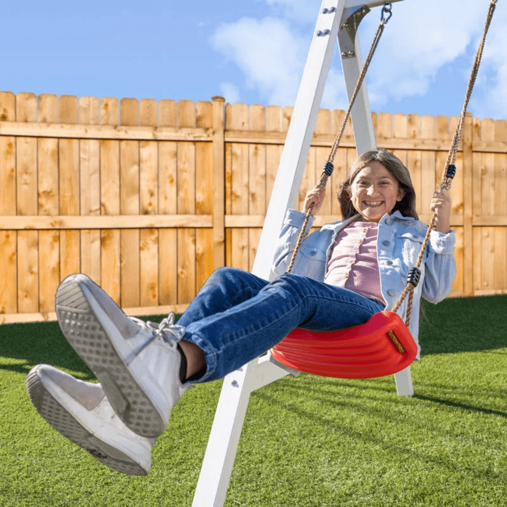 Sports power Vinyl-Covered Wood Swing Set – Classic & Durable for Outdoor Fun - Image 5