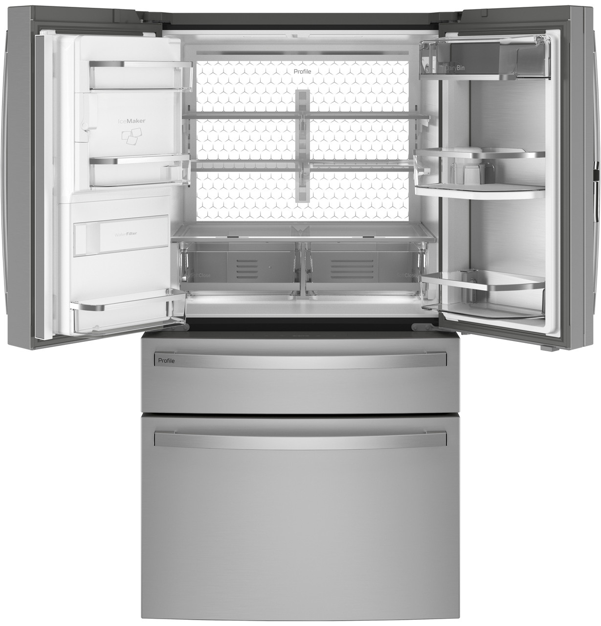 GE Profile 27.9 cu ft Smart Fingerprint Resistant French Door Refrigerator, Stainless Steel - Image 2
