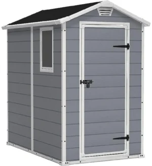 Keter Manor 4 ft. W x 6 ft. D Apex Outdoor Garden Shed - Grey